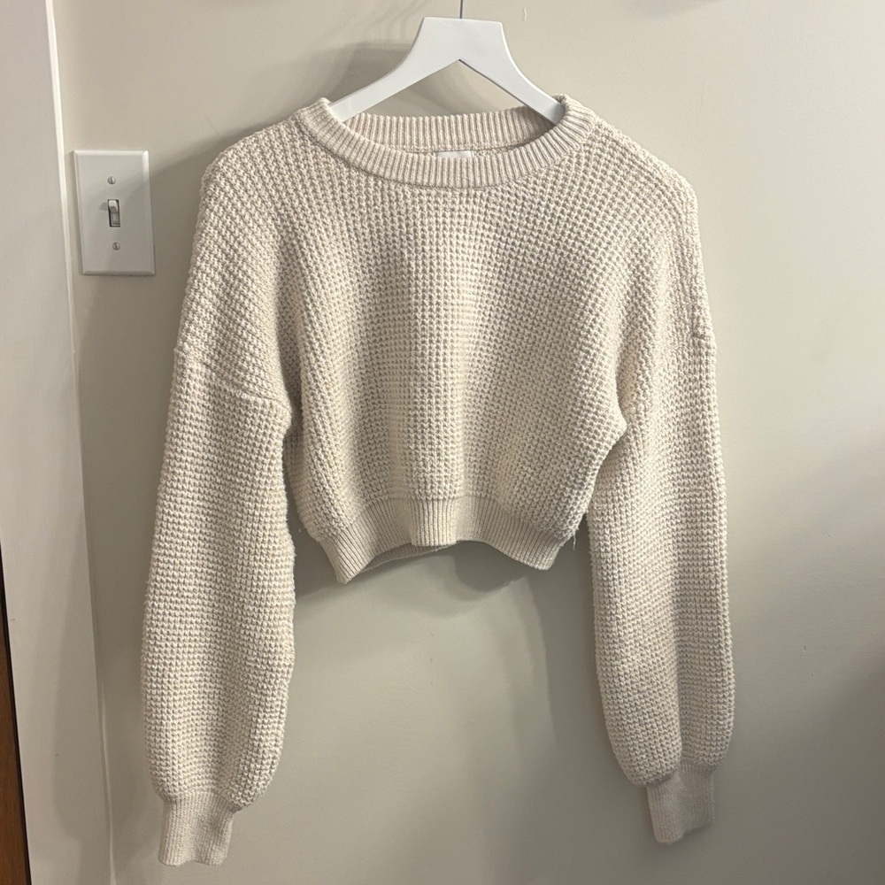 LA Hearts Pacsun Cream Knit Crew Neck Sweater